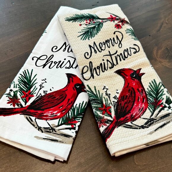 NEW - St. Nicholas Square® Christmas Cardinal Kitchen Towel - Set of 2 - Picture 4 of 8
